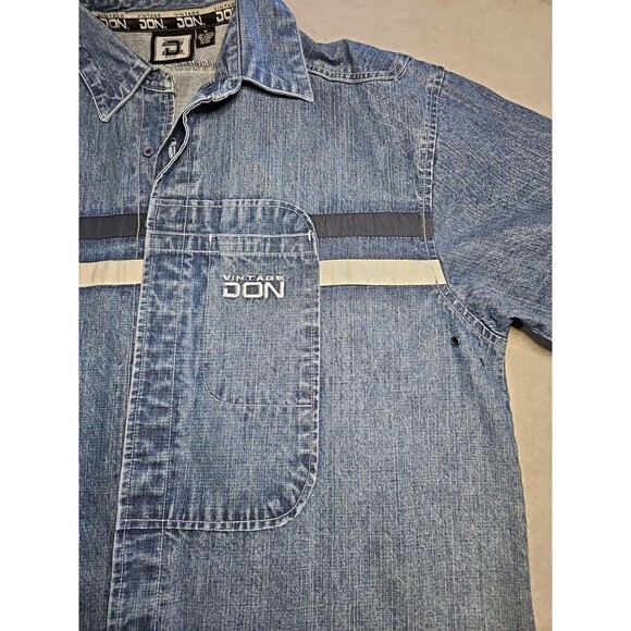 VINTAGE DON Matching Blue Jean Outfit XL Shirt Size 40x32 Pants Embroidered - Picture 5 of 16